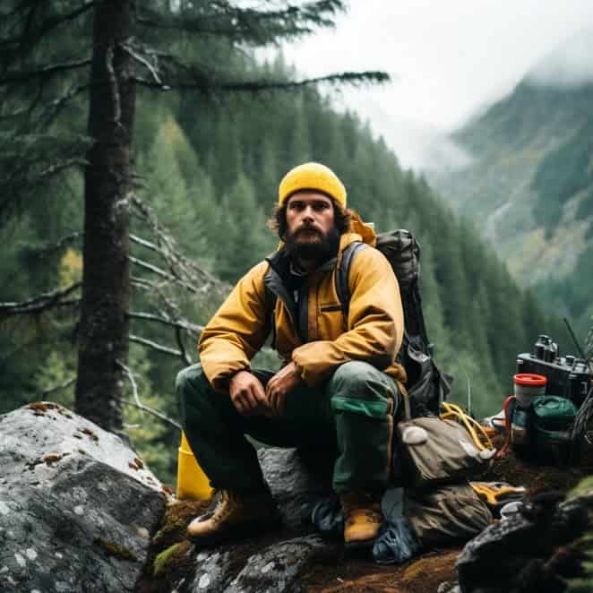 hiker wearing boots